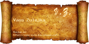Vass Zulejka névjegykártya